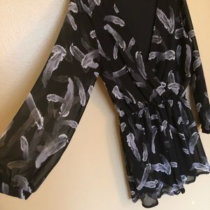 express feather sheer romper